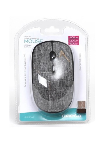 RATON WIRELESS OMEGA TELA GRIS  1600DPI PN:...