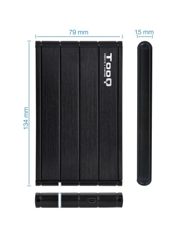CAJA 2.5" USB 3.1 TOOQ   NEGRA TQE-2530B 9.5mm...