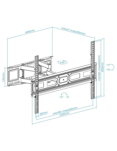 SOPORTE MONITOR/TV 37-80" TOOQ INCLINABLE PN:...