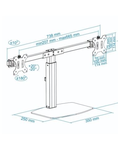 SOPORTE DE MESA MONITOR 17-27" GIRA INCLINABLE...